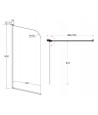 Badewannenabtrennung 1-teilig 70x140 PRIME BLACK 1 Glas 5 mm