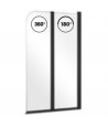 Badewannenabtrennung 2-teilig 90x140 PRIME BLACK 2 Glas 5 mm