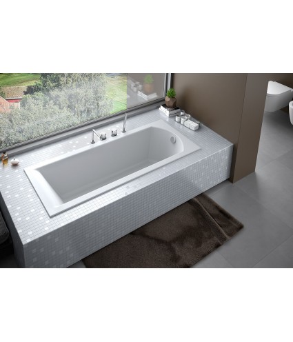 RECHTECK BADEWANNE SLIM 180x80 SHEA Ablaufgarnitur + Füße GRATIS !