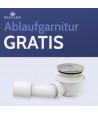 DUSCHWANNE VIERTELKREIS 80x80x16 ALEXO Ablaufgarnitur + Füße GRATIS !