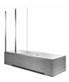 Badewannenabtrennung 2-teilig 80x140 AGAT Glas 5 mm