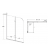 Badewannenabtrennung 2-teilig 100x145 AVIGO Glas 5 mm