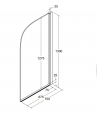 Badewannenabtrennung 1-teilig 75x130 AMBITION 1 Glas 6 mm