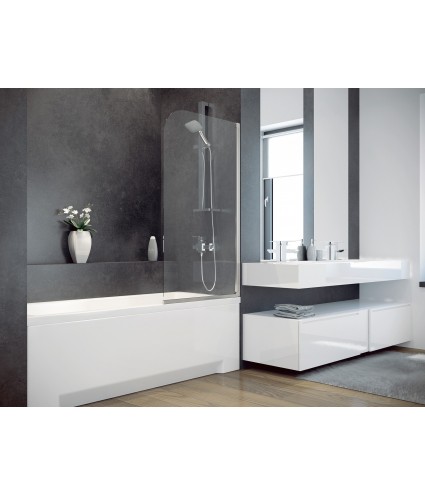 Badewannenabtrennung 1-teilig 75x130 AMBITION 1 Glas 6 mm