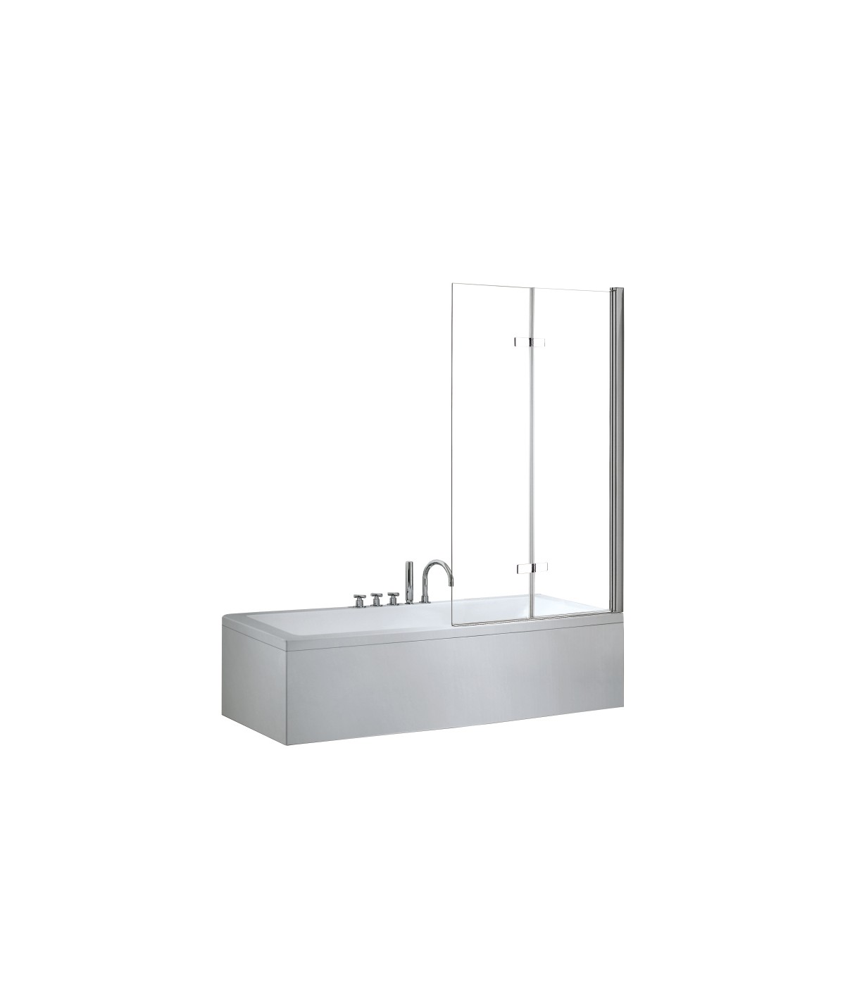 Badewannenabtrennung 2-teilig 100x145 LUMIX Glas 5mm