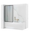 Badewannenabtrennung 1-teilig 80x140 LAGOS Glas 5 mm