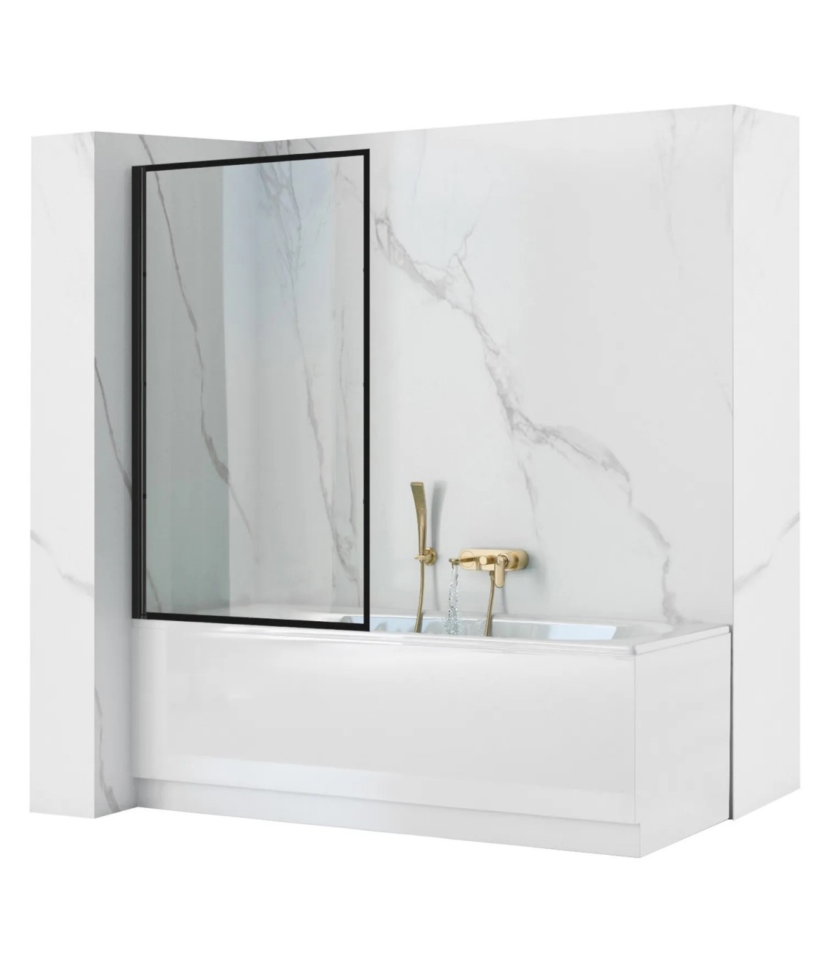 Badewannenabtrennung 1-teilig 70x140 LAGOS Glas 5 mm