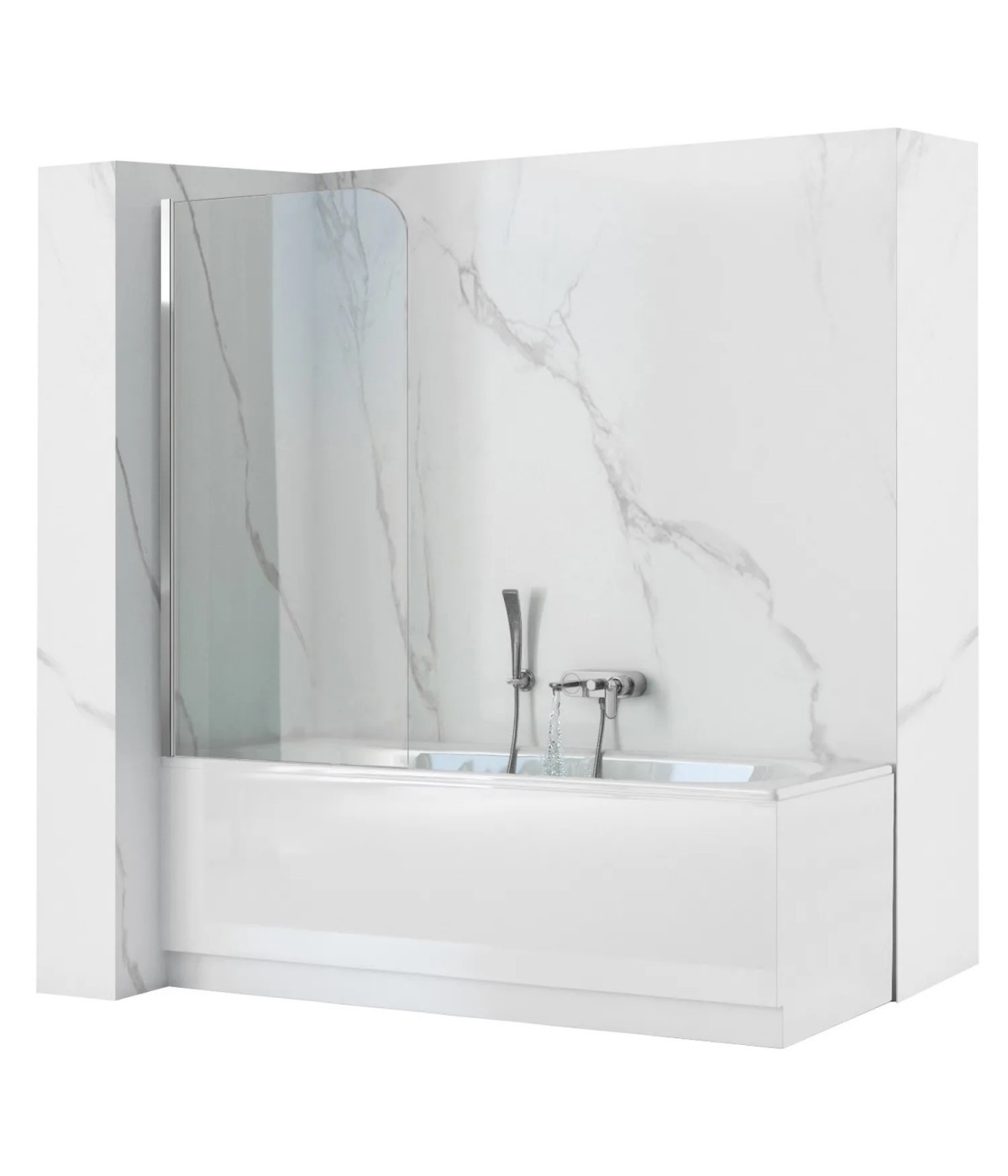 Badewannenabtrennung 1-teilig 70x140 TOPAZ Glas 5 mm