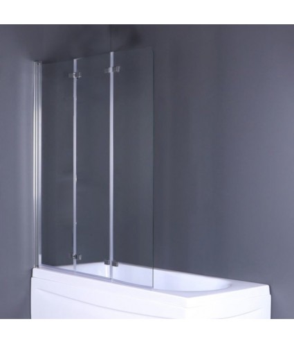 Badewannenabtrennung 3-teilig 120x140 Glas 5 mm