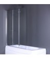 Badewannenabtrennung 3-teilig 120x140 Glas 5 mm