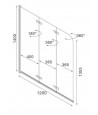 Badewannenabtrennung 3-teilig 120x140 Glas 5 mm
