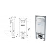 SET: WC-Vorwandelement C201 + WC-Toilette SLIM Soft-Close Desna Weiß + Schallschutzmatte + WC-Betätigungsplatte Chrom