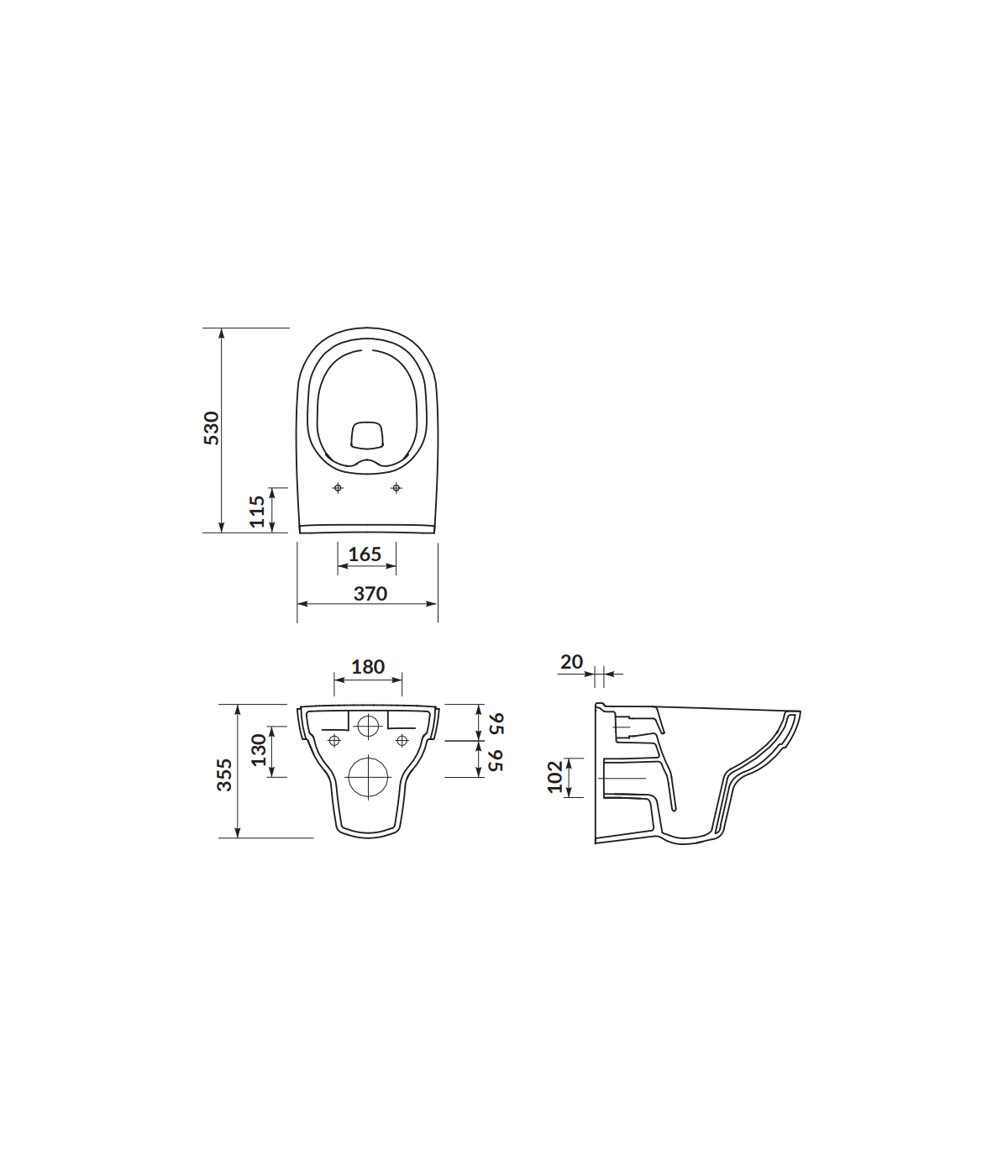 WC-Toilette SLIM Soft-Close CITY-CLEANON Weiß
