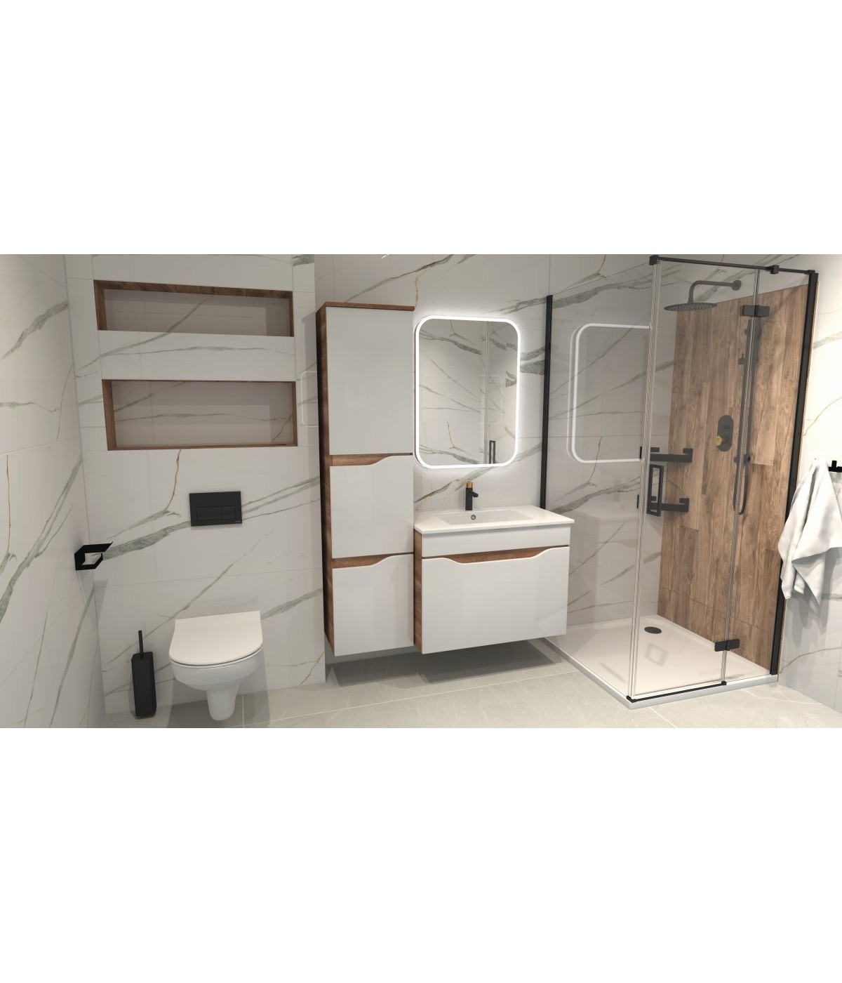 WC-Toilette SLIM Soft-Close CITY-CLEANON Weiß