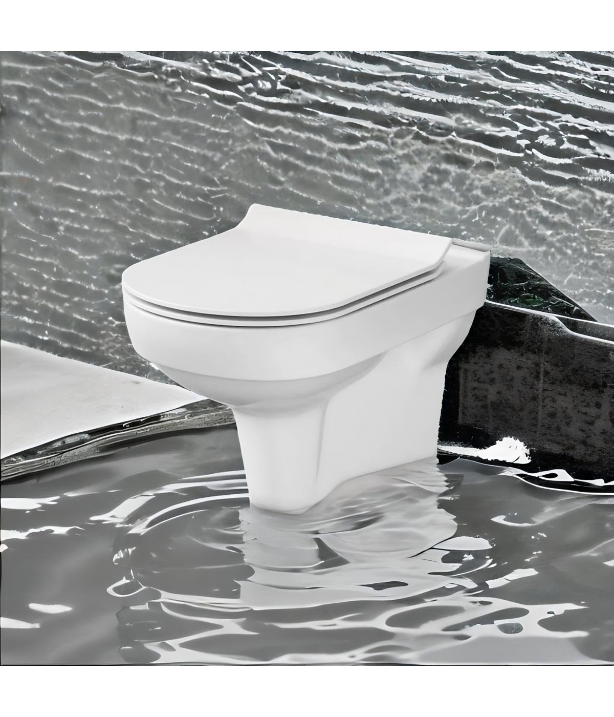 WC-Toilette SLIM Soft-Close CITY-CLEANON Weiß