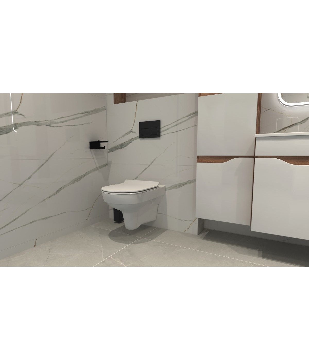 WC-Toilette SLIM Soft-Close CITY-CLEANON Weiß