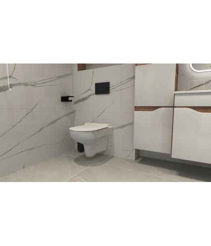 WC-Toilette SLIM Soft-Close CITY-CLEANON Weiß
