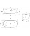 Freistehende Badewanne 170 x 80 ROSSA Acryl Ablauf VIEGA Click-Clack GRATIS !