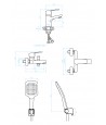 Badewannenarmatur Waschtischarmatur BORGO Chrom Badarmatur mit Handbrause Komplette Set