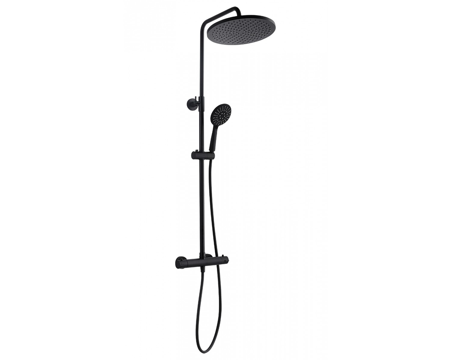 Brausegarnitur BORO Thermostatisch Schwarz Duschsäule