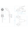 Badewannenarmatur ORIS Chrom Badarmatur Wannenbatterie Komplette Set