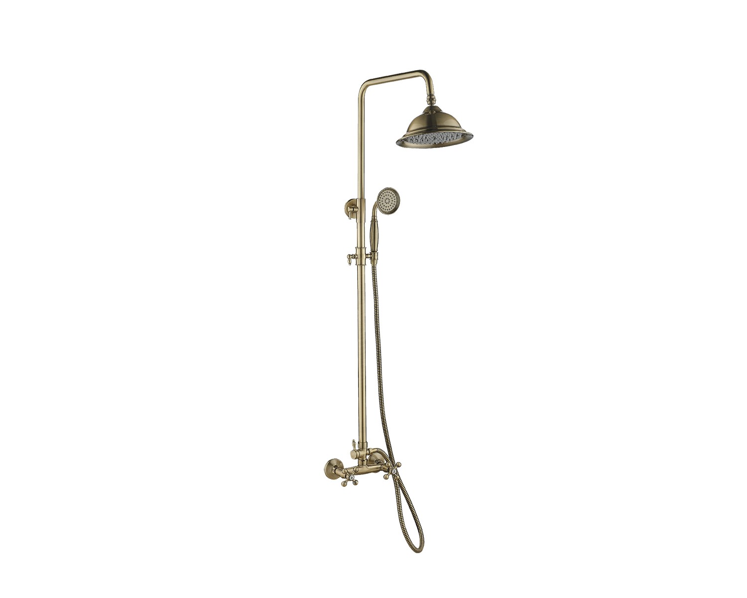 Brausegarnitur STILO Antik Messing Duschsäule