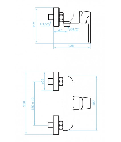 Brausearmatur DIMA Chrom Badarmatur Duschbatterie