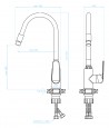 Küchenarmatur ELZA Chrom-Grau Küchenmischer mit flexiblen 2-Funktionen  Auslauf