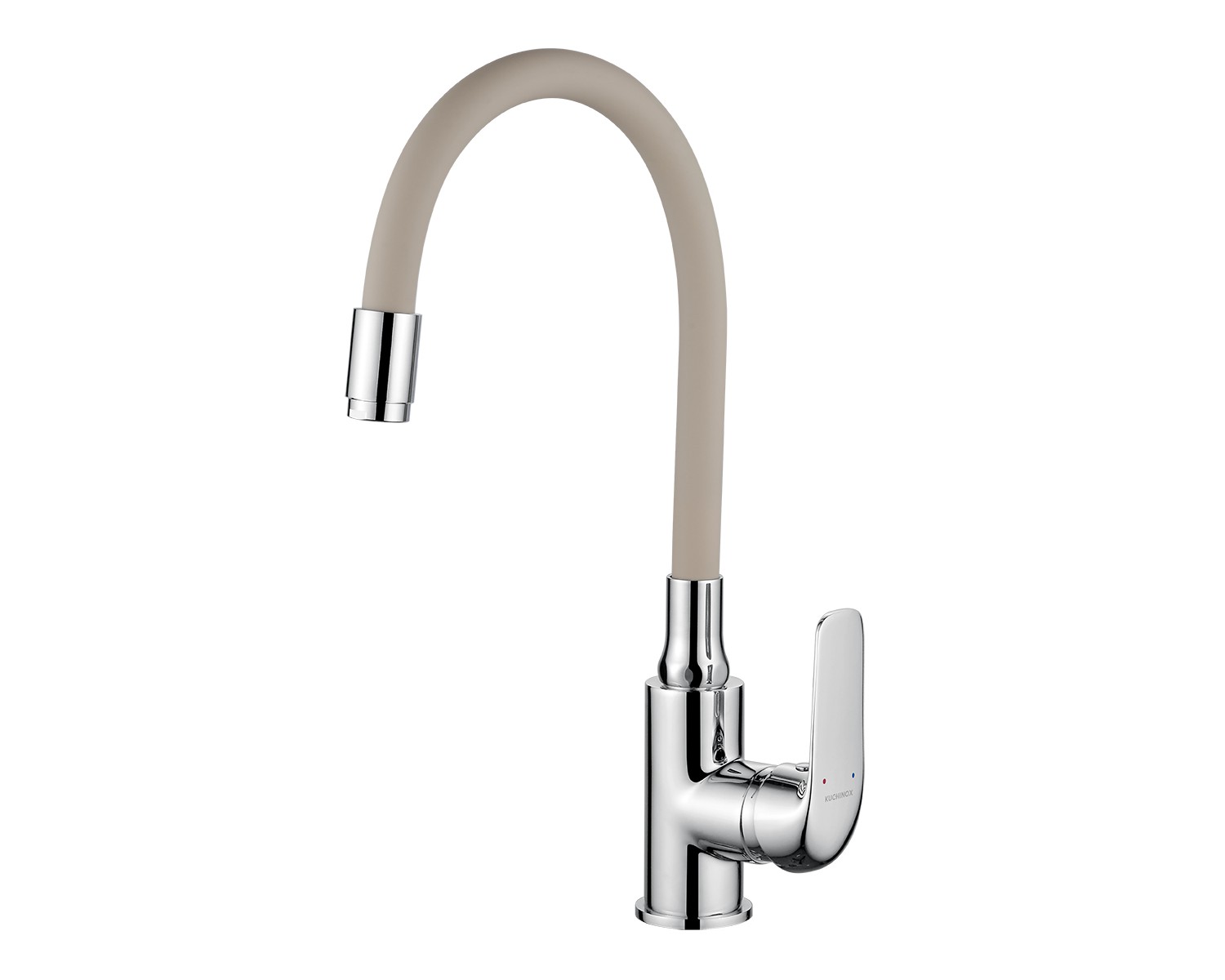 Küchenarmatur ELZA Chrom-Beige Küchenmischer mit flexiblen Auslauf