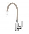 Küchenarmatur ELZA Chrom-Beige Küchenmischer mit flexiblen Auslauf
