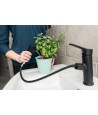 Waschtischarmatur Kleine FONTE Schwarz Badarmatur Waschtischbatterie + Click-Clack