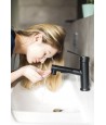 Waschtischarmatur Kleine FONTE Schwarz Badarmatur Waschtischbatterie + Click-Clack