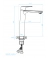 Waschtischarmatur Hoch GAVA Chrom Badarmatur Waschtischbatterie + Click-Clack