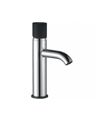 Waschtischarmatur Kleine PEROS Chrom-Schwarz Badarmatur Waschtischbatterie + Click-Clack