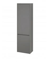 Badmöbel Set CREA 60 Waschbecken-Unterschrank mit Hochschrank 140x40x25, 2-Türen, Grau Matt