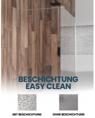 Walk In Dusche 80x195 KETIL Transparent Nano Glas 6 mm | Glaswand Duschkabine