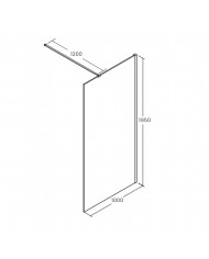 Walk in Duschkabine 100x195 KETIL Transparent Nano Glas 6 mm | Glaswand