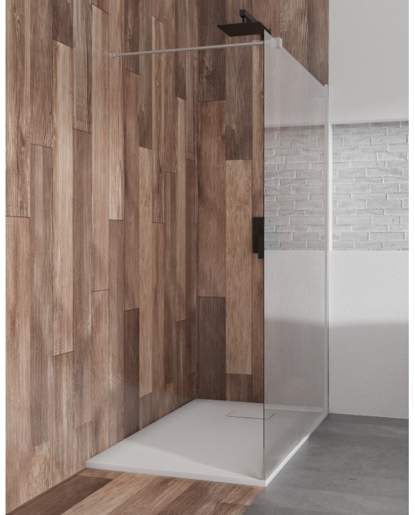Walk in Duschkabine 110x195 KETIL Transparent Nano Glas 6 mm | Glaswand