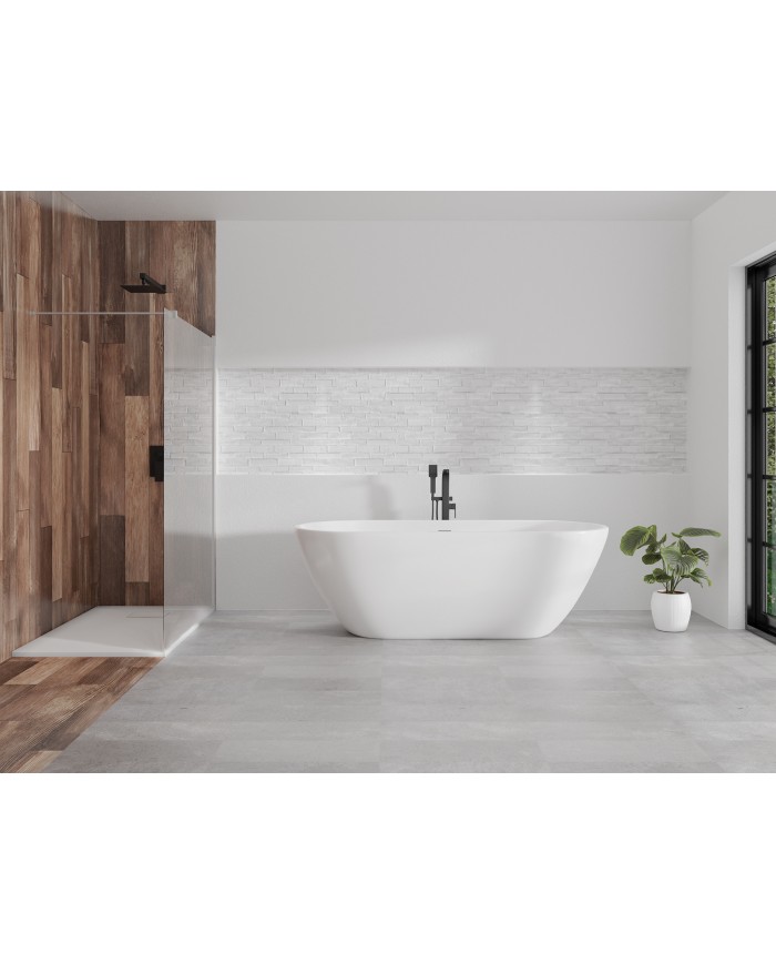 Walk in Duschkabine 110x195 KETIL Transparent Nano Glas 6 mm | Glaswand