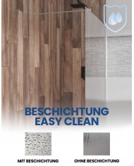 Walk in Duschkabine 110x195 KETIL Transparent Nano Glas 6 mm | Glaswand