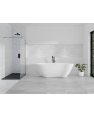 Walk in Duschkabine 90x195 KETIL SCHWARZ Transparent Nano Glas 6 mm | Glaswand