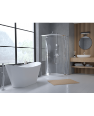 Duschkabine HELA Transparent Glas 80x80 190 cm Halbrund