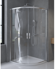 Duschkabine HELA Transparent Glas 90x90 190 cm Halbrund