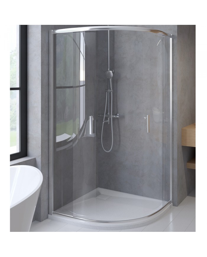 Duschkabine HELA Transparent Glas 80x80 190 cm Halbrund