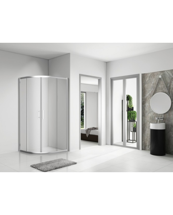 Duschkabine HELA Transparent Glas 80x80 190 cm Halbrund