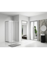 Duschkabine HELA Transparent Glas 80x80 190 cm Halbrund