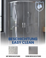 Duschkabine HELA Transparent Glas 80x80 190 cm Halbrund