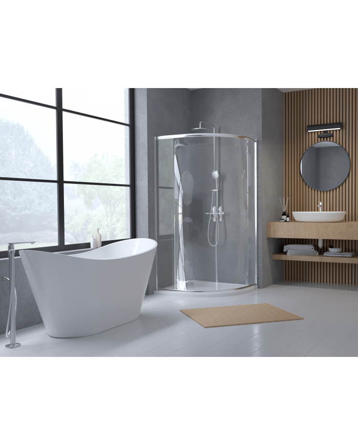 Duschkabine HELA Transparent Glas 90x90 190 cm Halbrund