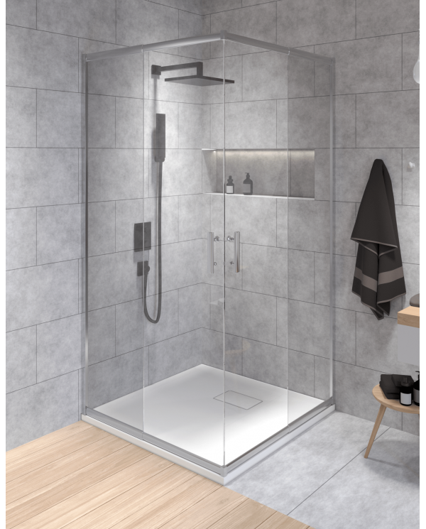 Duschkabine HELA Transparent Glas 90x90 190 cm Quadratisch