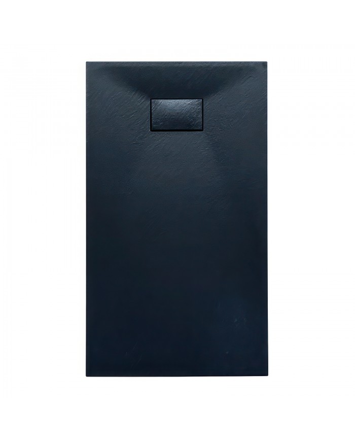 SET: WALK-IN KETIL + DUSCHWANNE VIDAR 90x120 198 cm - Rechteck Steinoptik SMC Schwarz Transparent Nano Glas | Glaswand
